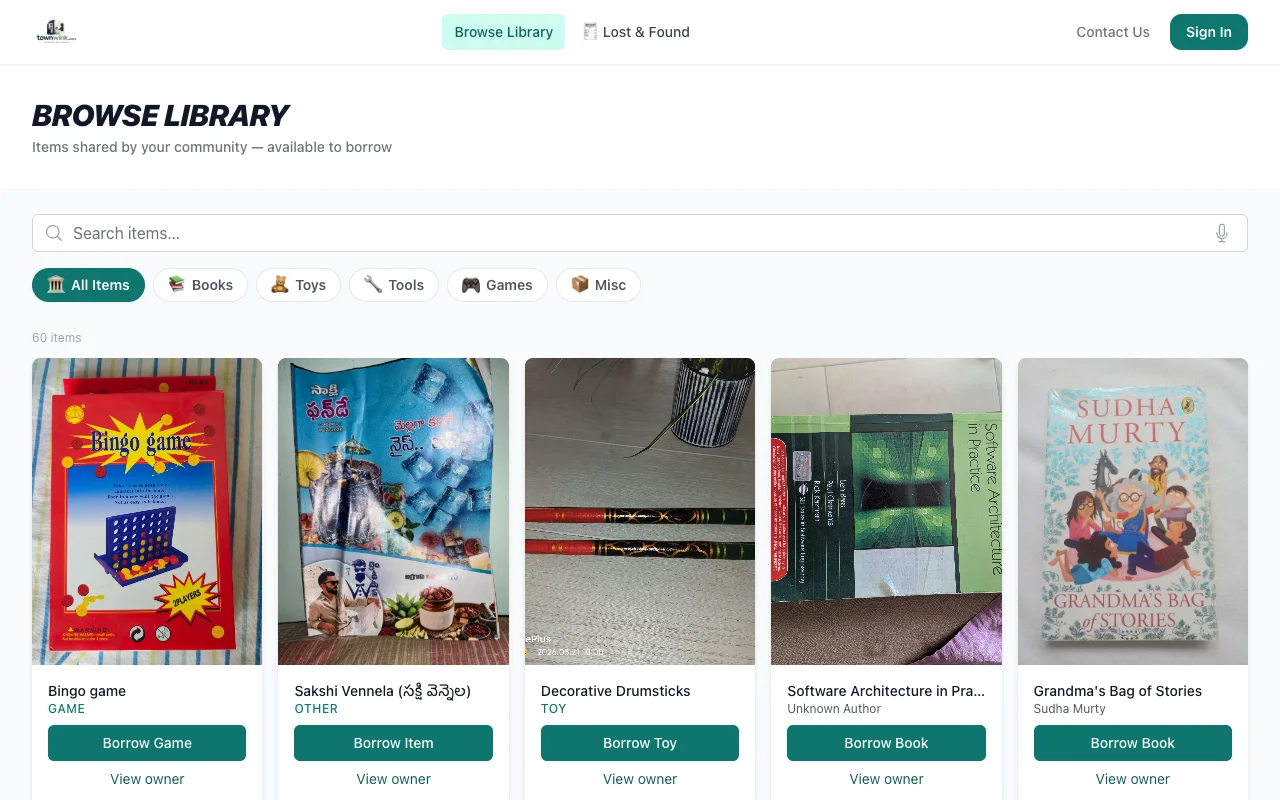 Townwink live digital media hub and community library portal